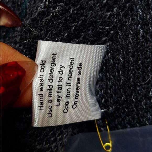 NorthStyle Peruvian Embroidered Sweater Duster Cardigan Jacket Alpaca Wool Small - Picture 7 of 9